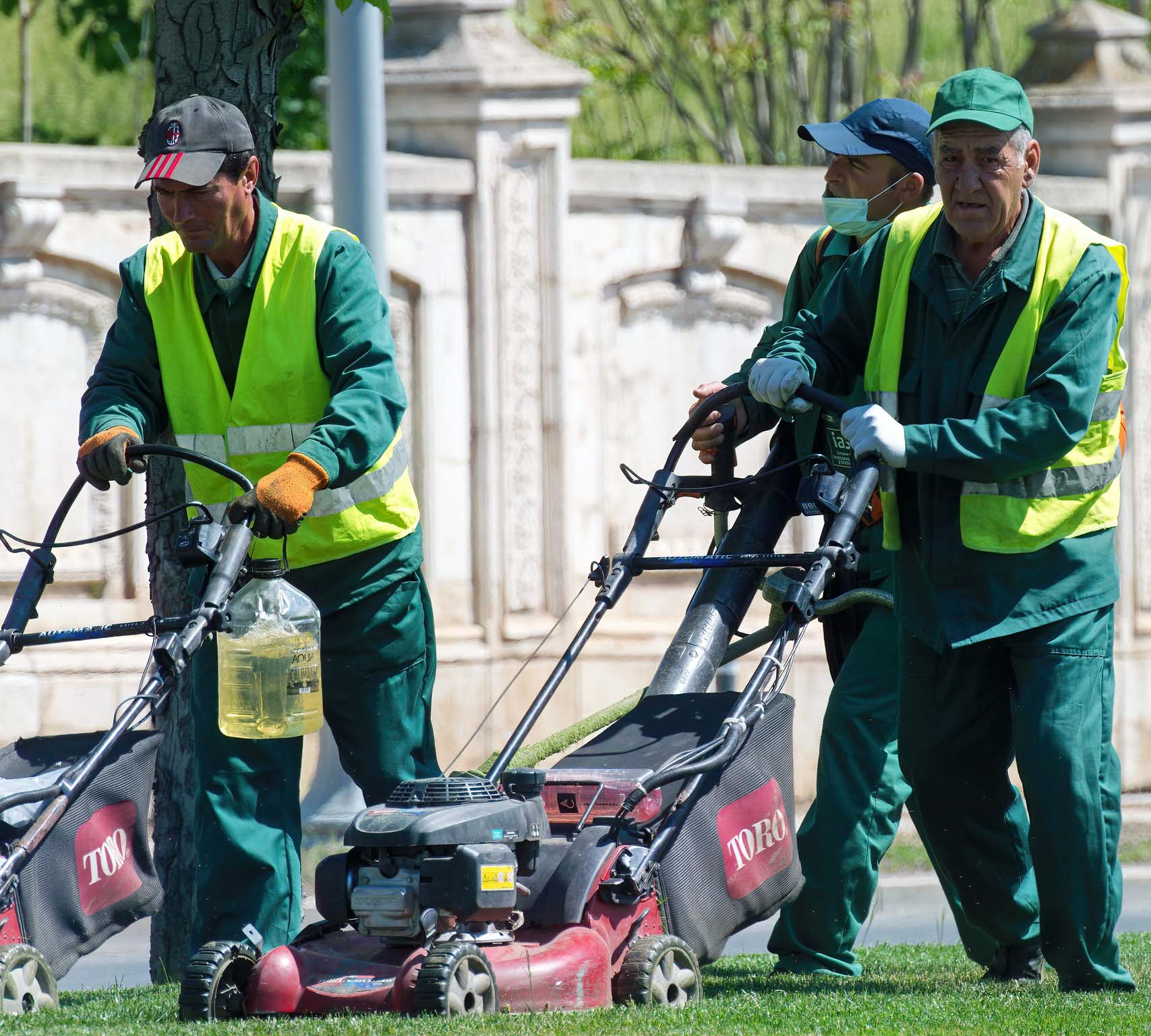 Martinez Lawncare team performing grass maintenance in the Twin Cities